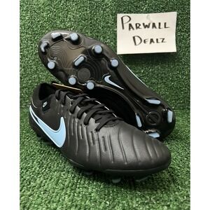Nike Tiempo Legend 10 Pro FG Black Blue Soccer Cleats Size 8.5 DV4333-003
